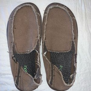 Big Kids Sanuk Brown Slides Size 3